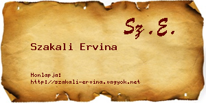 Szakali Ervina névjegykártya